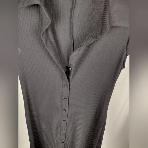 AFRM Black Short Sleeve Button Front Dress Size Small (4-6) NWT - Picture 7 of 15